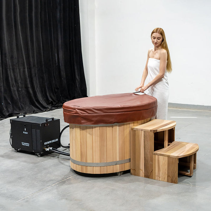 Red Cedar Cold Plunge Tub with Chiller | Stainless, 250L