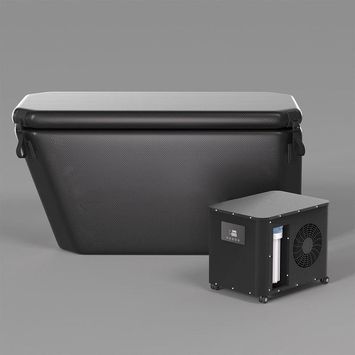Portable Inflatable Cold Plunge Tub | Angled Black, 1 Person