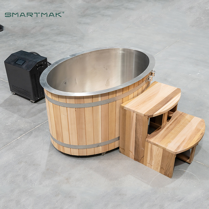 Red Cedar Cold Plunge Tub with Chiller | Stainless, 250L