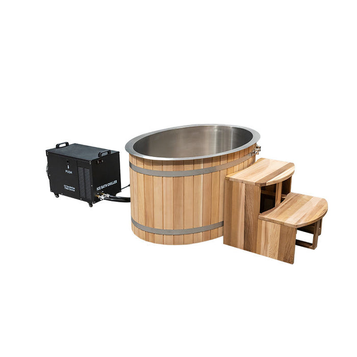 Red Cedar Cold Plunge Tub with Chiller | Stainless, 250L